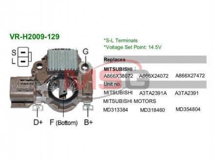 Регулятор генератора MOBILETRON VRH2009129 (фото 1)