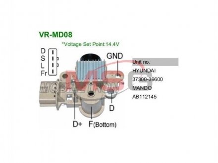 Реле регулятор генератора MOBILETRON VR-MD08 (фото 1)