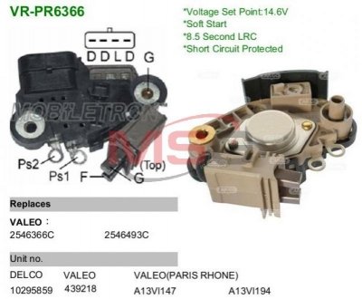 Реле регулятор генератора VR-PR6366