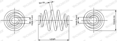 MONROE OPEL пружина задня L=332mm Meriva B 10- SP3988