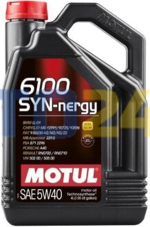 Масло моторное 6100 Syn-nergy SAE 5W40 4L MOTUL 107978 (фото 1)