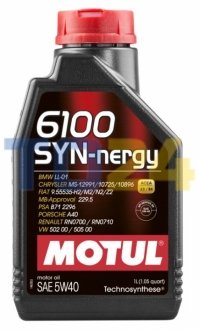Моторна олива 6100 Syn-nergy SAE 5W40 (4L) MOTUL 368350 (фото 1)
