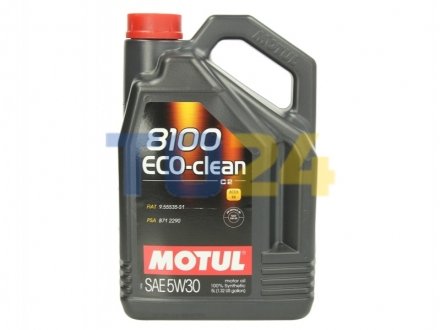Масло моторное 8100 Eco-clean+ SAE 5W30 (5L) MOTUL 842551 (фото 1)