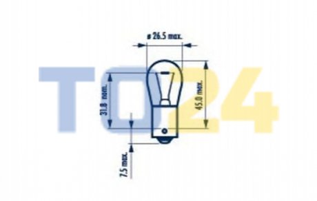 Лампа розжарювання PY21W12V21WBAU15S AMBER (blister 2шт) NARVA 17638B2 (фото 1)