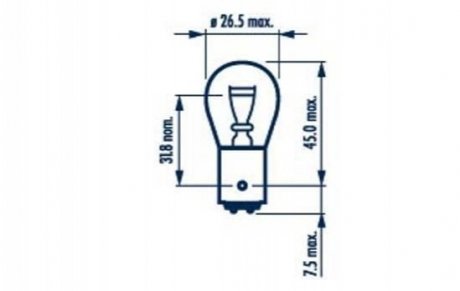 Лампа P21/5W 12V 21/5W BAY 15d 17916
