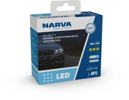 Лампа світлодіодна LED H1 12/24V Range Performance Advanced 19W 6000K (комплект) (Вир-во Narva) 181818100