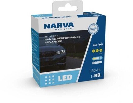 Світлодіодна лампа LED H3 12/24V Range Performance Advanced 19W 6000K (комплект) (вир-во Narva) 181828100