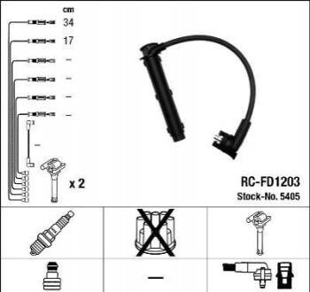 Комплект кабелів високовольтних NGK RCFD1203 (фото 1)