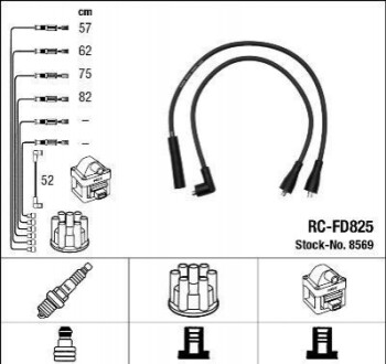 Комплект кабелей высоковольтных RCFD825