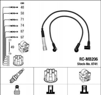 Високовольтні дроти (набір) RCMB206