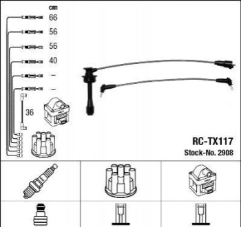 Комплект кабелей высоковольтных RCTX117