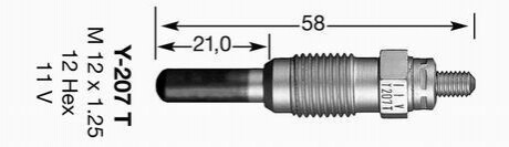 Свічка розжарювання Y207T