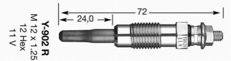 Свічка розжарювання Y902R