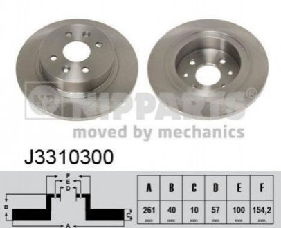 Тормозной диск (задний) NIPPARTS J3310300 (фото 1)