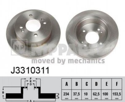Тормозной диск (задний) NIPPARTS J3310311 (фото 1)