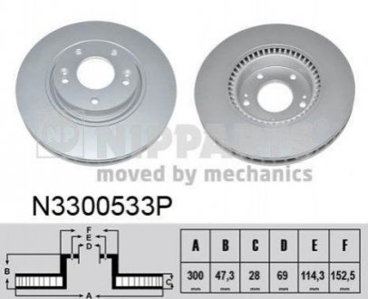 Гальмівний диск (передній) NIPPARTS N3300533P (фото 1)