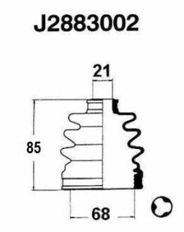 Пильовик приводу колеса J2883002