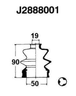 Пильовик приводу колеса J2888001