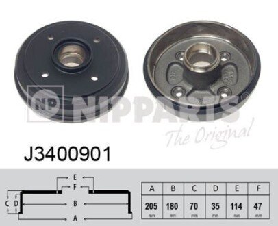 Гальмiвний барабан NIPPARTS J3400901