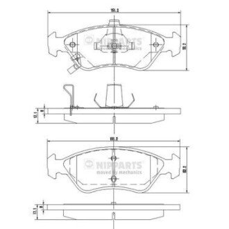 Дискові гальмівні колодки (передні) NIPPARTS J3600303 (фото 1)