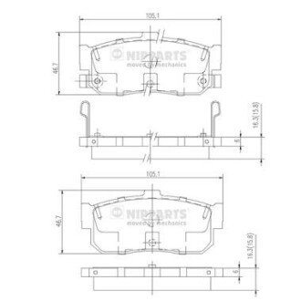 Дисковые тормозные колодки (задние) J3611034