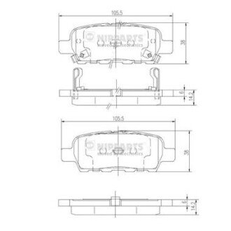 Дисковые тормозные колодки (задние) J3611044