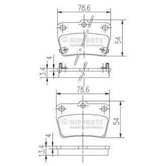 Дисковые тормозные колодки (задние) J3612020