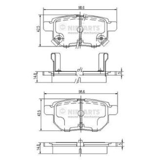 Дисковые тормозные колодки (задние) J3612034