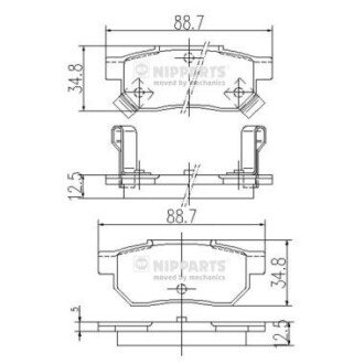 Дисковые тормозные колодки (задние) J3614004