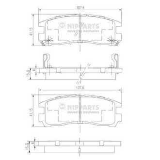 Дисковые тормозные колодки (задние) J3615003