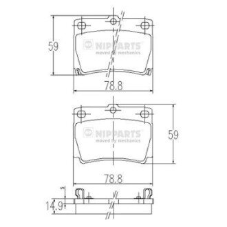 Дисковые тормозные колодки (задние) NIPPARTS J3615011 (фото 1)