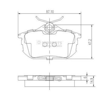 Дискові гальмівні колодки (задні) NIPPARTS J3615012 (фото 1)