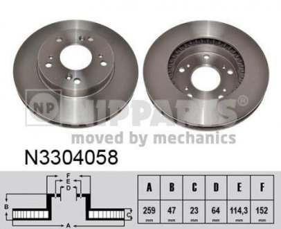 Тормозной диск NIPPARTS N3304058 (фото 1)