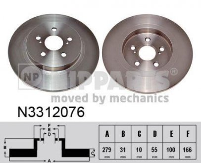 Тормозной диск NIPPARTS N3312076 (фото 1)