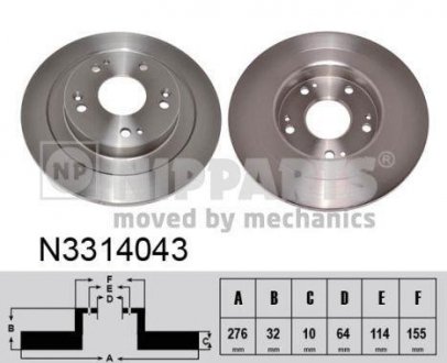 Тормозной диск NIPPARTS N3314043 (фото 1)