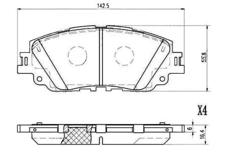 Колодки гальмівні (передні) Toyota Camry 17-/Rav4/Lexus ES/UX 18- N3602155