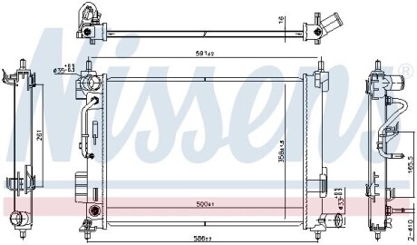 NISSENS HYUNDAI Радіатор охолодження двиг. SOLARIS 1.6 17-, KIA RIO IV 1.6 17- 606804