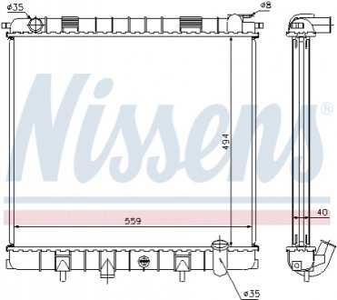 Радиатор охлаждения двигателя NISSENS 64302A (фото 1)