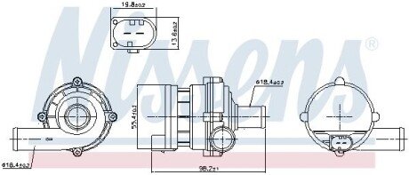 Насос системи охолодження додатковий NISSENS 832169 (фото 1)