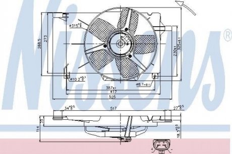 Вентилятор радиатора OPEL COMBO/ CORSA B (пр-во Nissens) 85005