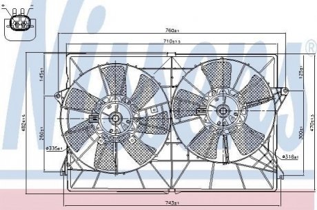 Вентилятор, охлаждение двигателя NISSENS 85393 (фото 1)
