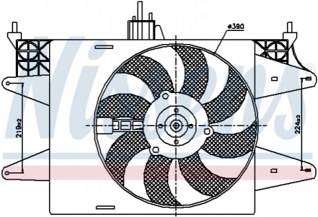 Вентилятор радиатора FIAT DOBLO (119, 223) (01-) (пр-во Nissens) 85572