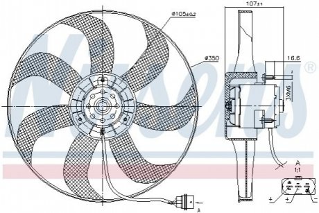 Вентилятор радиатора Audi; Seat; Skoda; VW (пр-во Nissens) 85725