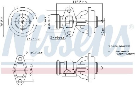 NISSENS DB Клапан EGR Sprinter, Vario, Vito 2.3/2.9D/TD 96- 98439