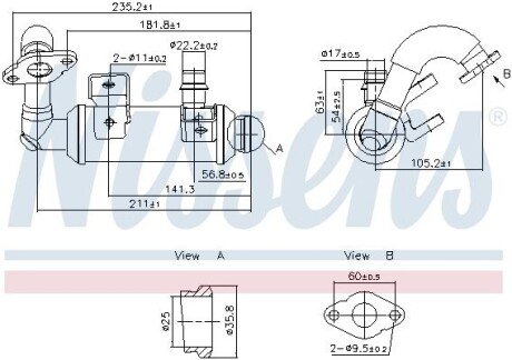 Радіатор рециркуляції ВГ Ford Transit Connect 1.8 Di/TDCI 02-13 989405