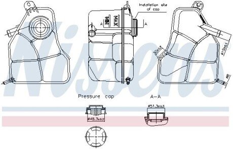 Бачок расширительный с крышкой FORD FIESTA/ FUSION (2002) NISSENS 996308 (фото 1)