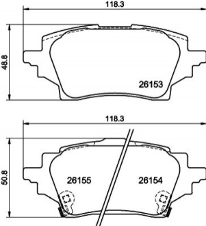 Колодки гальмівні дискові задні Toyota Corolla (09-) (NP1172) NISSHINBO