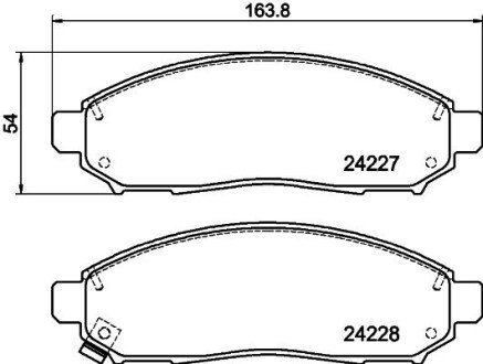 Колодки тормозные дисковые передние Nissan Pathfinder, Navara 2.0, 2.5, 3.0 (05-) (NP2020) NISSHINBO