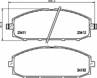 Колодки гальмівні дискові передні Nissan Patrol 3.0, 4.2, 4.8 (00-) (NP2026) NISSHINBO (NP2026SC) NISSHINBO NP2026SC