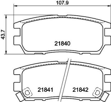 Колодки тормозные дисковые задние Mitsubishi Pajero II 2.6, 2.8, 3.0 (94-00) NISSHINBO NISSHINBO NP3002 (фото 1)